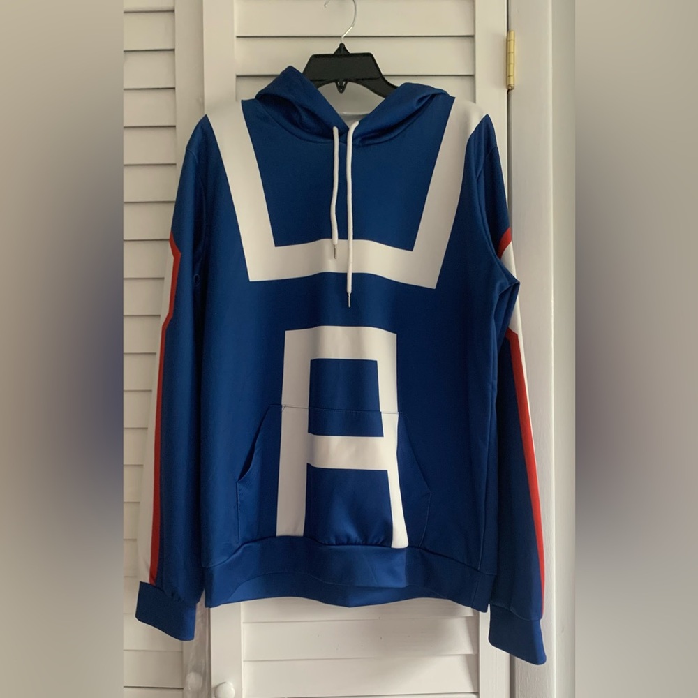 Blue and White Unisex Hoodie